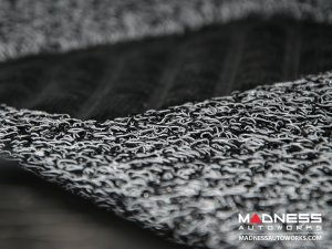 Alfa Romeo Giulia Floor Mats - All Weather - Soft Touch PVC Loop - Front + Rear - Grey/ Black - RWD Alfa Romeo Giulia Floor Mats - All Weather - Soft Touch PVC Loop - Front + Rear - Grey/ Black - RWD